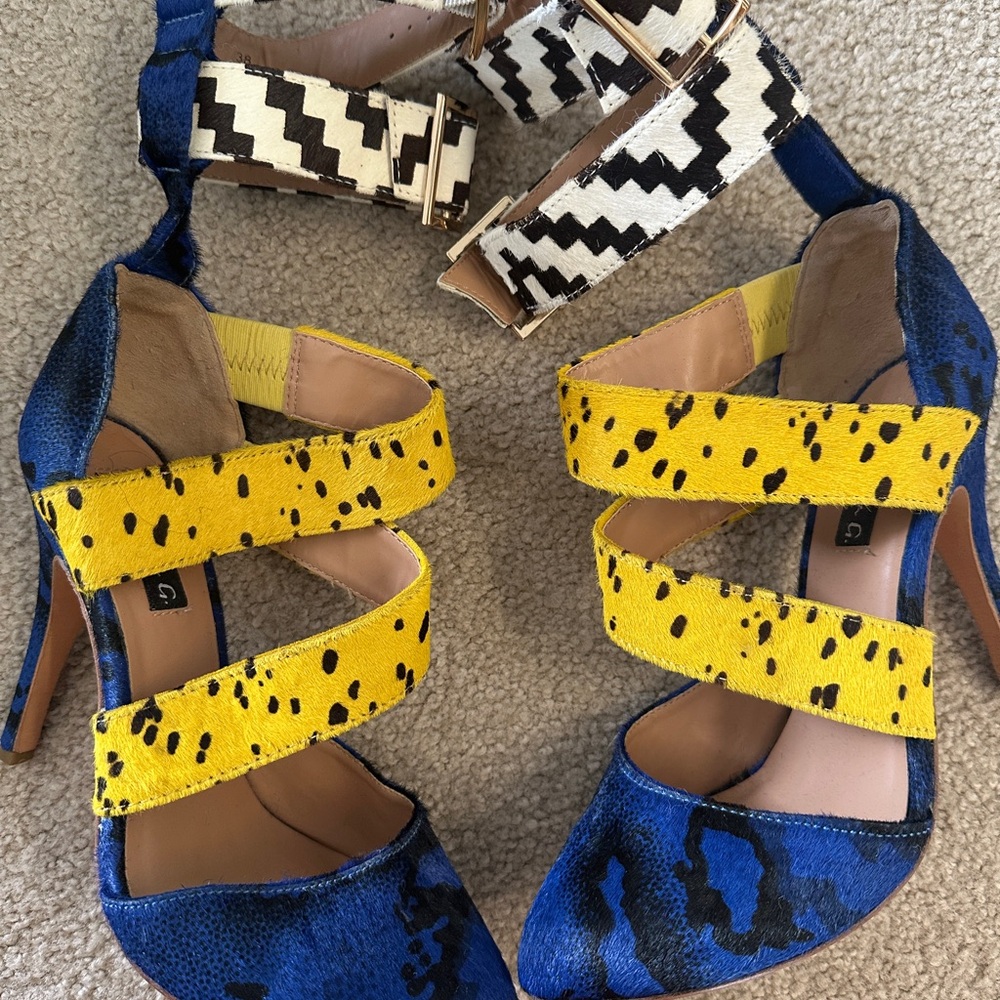 Fun Print Pony Hair Heels